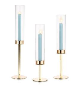 Bougeoir multi-usages pour l'éclairage et la décoration de la table Bougeoir fait main avec tube de verre Bougeoir en métal. - Product Image 6