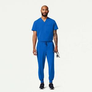 Uniformes Médicos de Poliéster de Nuevo Estilo, Conjuntos de Uniformes de Hospital para Mujeres y Hombres, Tela de Estambre, Uniformes de Enfermera, Conjunto de Uniformes Ajustados para Hombres - Product Image 1