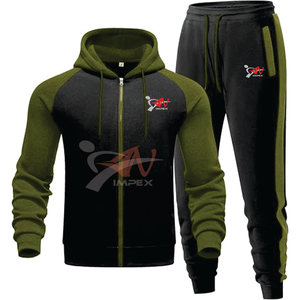 Sweat-shirt à capuche respirant, logo personnalisé, automne-hiver, marque de mode haut de gamme, 2 pièces, molleton technique, survêtement décontracté pour homme, ensemble de sport - Product Image 1