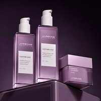 Ensemble de soins de la peau de luxe en marque privée, flacon de lotion en verre triangulaire 100 ml 120 ml, pot de crème pour le visage, emballage de beauté haut de gamme en gros