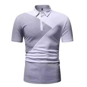 Polos de golf bordados para hombre con logotipo personalizado-Polos tejidos de poliéster y algodón para trabajo con diseño de tres paneles - Product Image 2
