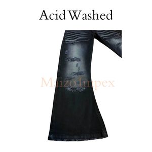 Pantalones Vaqueros Unisex de Mezclilla con Lavado Ácido, Desgastados, Sólidos, con Efecto Desteñido por el Sol, Bordado 3D, Diseño Recto Transpirable, Estilo Vintage Personalizado - Product Image 2