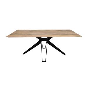 Juego de Mesa de Comedor Cuadrada Moderna con Tablero de Madera Maciza y Patas de Metal, Impermeable y Duradero para Uso en Hoteles - Product Image 1