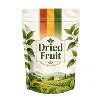 Emballage personnalisé pour fruits secs, sachet refermable avec fermeture éclair, feuille d'aluminium laminée, haute barrière contre l'humidité, qualité alimentaire