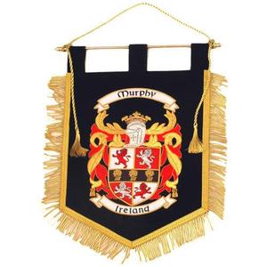 Custom Family Crest <b>Banners</b> and Badges with Gold Wire Fabric Brass Flags and Hanging Logo Bags/Clothing-Factory Price - Product Image 6