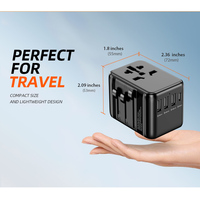 Adaptor Konverter Colokan Universal AC Tipe-C Port DC PD 3 Port USB 100W 5V 2A Output Proteksi Keamanan & Proteksi Pengisian Berlebih