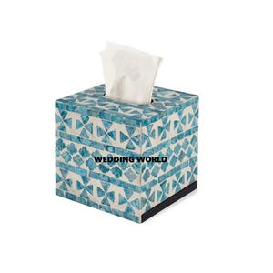 Blue Powder Coated Luxury Wood <b>Tissue</b> <b>Box</b> Classic Stylish Handmade Top Selling Hotel Decorative New Wholesale Wooden <b>Tissue</b> <b>Box</b> - Product Image 4