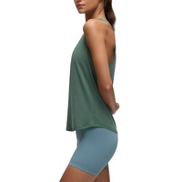 Camiseta sin mangas de punto transpirable y personalizable para mujer, ecológica, con estampado liso, para verano, informal, para gimnasio, de secado rápido