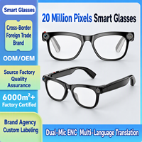 Lunettes intelligentes IA 20MP avec caméra en temps réel, reconnaissance d'objets et assistant vocal pour les voyages d'affaires