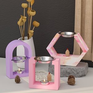 Brûleur d'encens en résine, moule en silicone, ornements géométriques, moule à bougie, diffuseur d'arômes, moule en résine, chandelier, décoration de la maison - Product Image 2