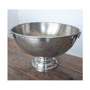 Tazón enfriador de vino de lujo con acabado plateado para bañera de fiesta de bebidas Pedestal de aluminio fundido de Metal Cubo de champán de vino - Product Image 6