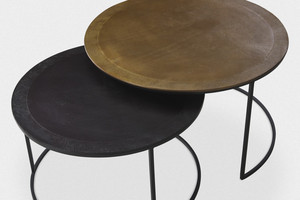 Juego de 2 mesas de centro de metal con marco de metal para interiores minimalistas e ideas de decoración de espacio compacto para sala de estar - Product Image 2