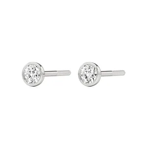 Pendientes de Diamantes Pequeños con Bisel Radiante - Product Image 2