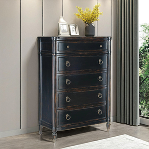 Mahogany Drawer Chest with Brass Handles for Home Furniture, Bedroom Hotel & Apartment Quality Panel Live Room Furniture - Product Image 3