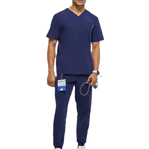 Combinaisons médicales en gros, uniformes d'infirmière et de médecin, tailles plus grandes, scrubs unisexes, mélanges de coton tricoté, haute qualité, fabriqués par HI 2026 - Product Image 1