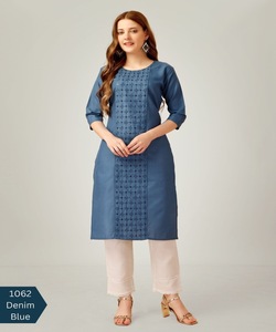 Estilo indio pakistaní Salwar kameez listo para damas traje de algodón cosido vestidos de mujer elegantes - Product Image 1