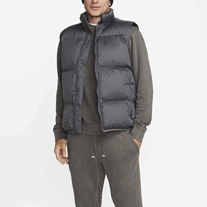 Veste matelassée sans manches en gros, personnalisée, de haute qualité, sans col, fermeture éclair, veste matelassée en polyester pour homme, réversible - Product Image 2