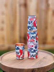 Bouteille en cuivre pur faite à la main pour le stockage de l'eau |   Écologique et réutilisable - Product Image 4