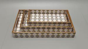 Bandeja de Servicio de Alimentos Multifuncional de Bambú Rectangular de Una Sola Capa, Moderna y Ecológica, con Asas, Lacada, para Almacenamiento al por Mayor - Product Image 6