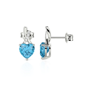Jeulia Custom Classic Twist Heart Drop <b>Earrings</b>-Gold Plated Copper with Zircon Pearl & Diamond - Product Image 2