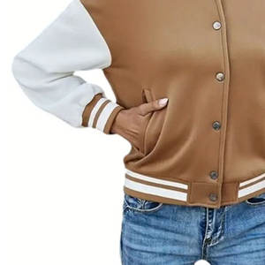 Veste de survêtement pour femme de qualité supérieure avec logo personnalisé, détails en peau de mouton, rembourrage en coton, tissu respirant - Product Image 5