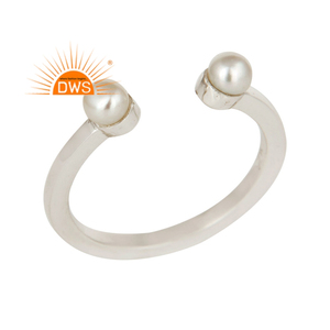 Best Selling Fine Sterling Silver Natural <b>Pearl</b> Adjustable <b>Ring</b> Custom Jewelry Manufacturer - Product Image 1