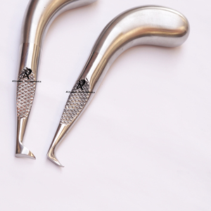 Addler Cryer dentaire incurvé ascenseur gauche Instrument d'extraction de dents en acier inoxydable, outil d'ascenseur dentaire de chirurgie buccale - Product Image 6