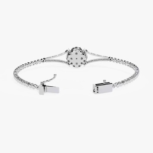 Pulsera de tenis de alta calidad Diamante nupcial vinculado con VVS Regalo de oro blanco de 18K Chapado en plata para ella - Product Image 4