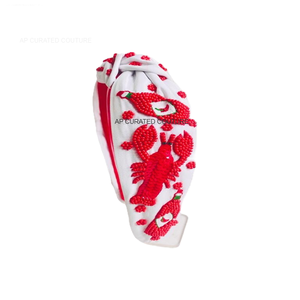 Bandeau perlé sur le thème des écrevisses pour filles et femmes Collection festive - Product Image 4