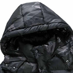 OEM แจ็กเก็ตแบบลำลองของผู้ชายผ้าหนาอบอุ่นพิมพ์ลายดอกไม้คอตั้งไซส์ใหญ่ผ้าแคนวาสกันน้ำ - Product Image 2