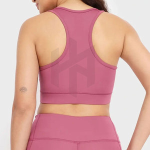 Sujetador deportivo transpirable de nuevo diseño para mujer con logotipo frontal sin mangas de secado rápido - Product Image 4