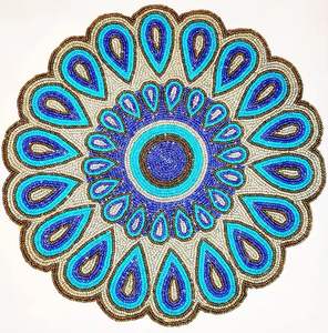 Best Design Beaded <b>Glass</b> Place <b>Mats</b> Custom Fancy Wedding Party <b>Table</b> Decoration Tableware Dinnerware Wedding - Product Image 2