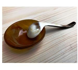 Rustic Modern Natural Buffalo Horn Dish Set Eco-Friendly Includes Oval Salad Bowl Vintage <b>Lunch</b> <b>Box</b> Spoon for <b>Parties</b> & <b>Lunches</b> - Product Image 5