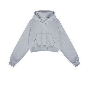 Women Crop <b>Top</b> Hoodie Logo Printing Long <b>Sleeve</b> Zipper Hoodie Sweatshirts Women Crop <b>Top</b> Hoodie Zipper up Cropped Custom Pockets - Product Image 4