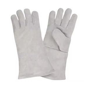 Gants en cuir de vachette fendu Gants de travail pour hommes robustes avec poignets longs Gants de soudage professionnels chauffants - Product Image 4