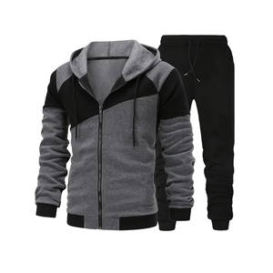 Conjunto Deportivo de 2 Piezas para Hombre, Sudadera con Capucha y Pantalones Deportivos con Cremallera, Unisex, 100% Algodón, con Logotipo Personalizado - Product Image 1