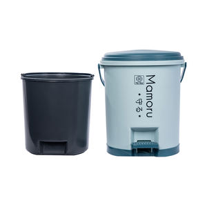 ถังขยะทรงกลมแบบญี่ปุ่นพร้อมแป้นเหยียบพลาสติกและหูหิ้ว เหมาะสำหรับใช้ในบ้าน สำนักงาน และร้านอาหาร - Product Image 6