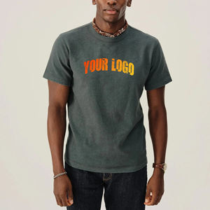 Camiseta holgada de gran tamaño con logotipo impreso personalizado de 100% algodón al por mayor, Camiseta holgada de corte holgado, camisetas de color gris sólido para hombre - Product Image 5