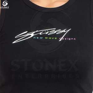 Casual Basic Sleeveless Crop Tops Femme Femmes Débardeur Col rond Racerback Débardeur côtelé - Product Image 4