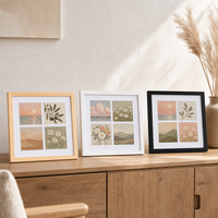 Cadre en bois avec verre acrylique, support de table vertical, tailles 3.5*5", 4*6", 5*7", 6*8", 8*10", A4, cadre photo en bois personnalisable OEM, vente en gros pour mur