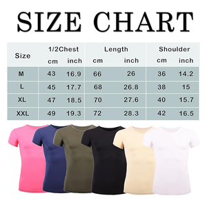 T-shirt à col rond en coton de compression pour hommes-pour les entraînements T-shirt pour hommes T-shirt de compression pour hommes, anti-odeur - Product Image 6