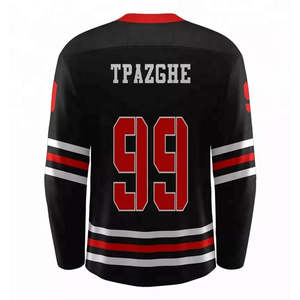 Custom Ice Hockey Jersey Personalized Name and Number 99 Navy Blue Green Black <b>Red</b> <b>Lace</b> Up Collar Professional Team Athletic - Product Image 6