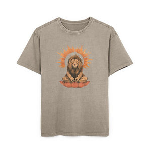 Camisetas lavadas con ácido unisex con estampado personalizado Retro calle patrón sólido Logo Casual ropa de talla grande proveedor confiable de Bangladesh - Product Image 1