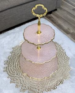 ชุดขาตั้งเค้กมุมโค้งทำจากเรซิ่นธรรมชาติเป็นมิตรกับสิ่งแวดล้อม ทาสีด้วยมือ สำหรับงานแต่งงานและขนมหวาน ขายส่ง - Product Image 2