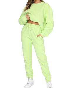 Alta calidad Ready Stock Mujeres Sudadera con capucha Sudaderas y Jogger Sudaderas Pantalones de chándal Sudadera con capucha Conjunto Gimnasio al aire libre Chándales en blanco - Product Image 4