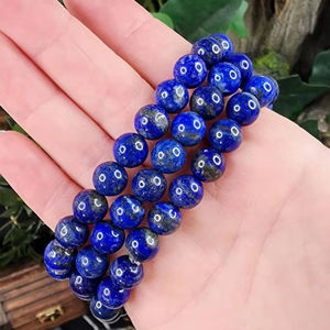 Natural Lapis Lazuli <b>Bracelet</b> 8mm 23 Beads Stretchable <b>Crystal</b> Healing Stone - Product Image 3