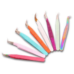 Pince à cils semi-courbée à pointe fine, couleur et style personnalisables, indispensable pour les passionnés de beauté et les artistes - Product Image 5