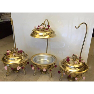 ที่น่าสนใจอาหารเซิร์ฟเวอร์ chaffing จานกับทองยืนสำหรับงานแต่งงานกิจกรรมการให้บริการอาหารบุฟเฟ่ต์อุ่นอาหาร - Product Image 3