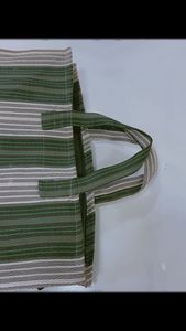 กระเป๋าช้อปปิ้งลายทางมีซิปใช้ซ้ำได้กระเป๋าชายหาดและเครื่องสำอางแฟชั่นรีไซเคิลเป็นมิตรต่อสิ่งแวดล้อมออกแบบได้ตามต้องการ - Product Image 4