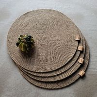 Manteles individuales redondos de ratán hechos a mano Platos de cena de plástico elegantes y ecológicos para bebés Vacaciones de Navidad